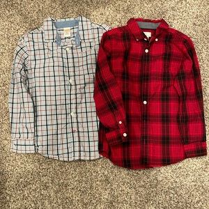 Boys’ Long Sleeve Button Up Short Bundle.  Size 7-8